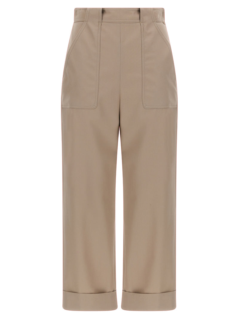 Max Mara Palio Beige Cotton Casual Pants for Women