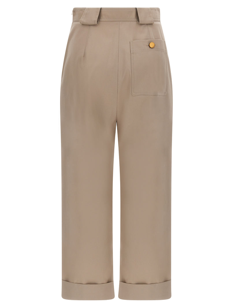 Max Mara Palio Beige Cotton Casual Pants for Women