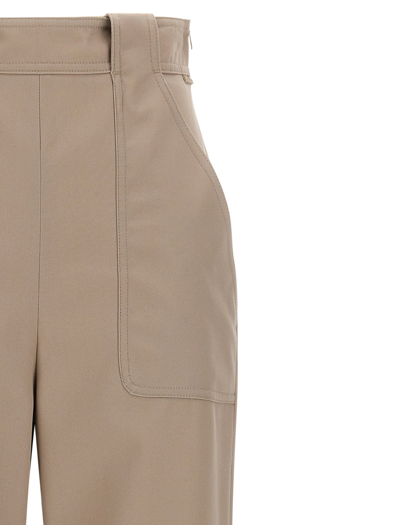 Max Mara Palio Beige Cotton Casual Pants for Women