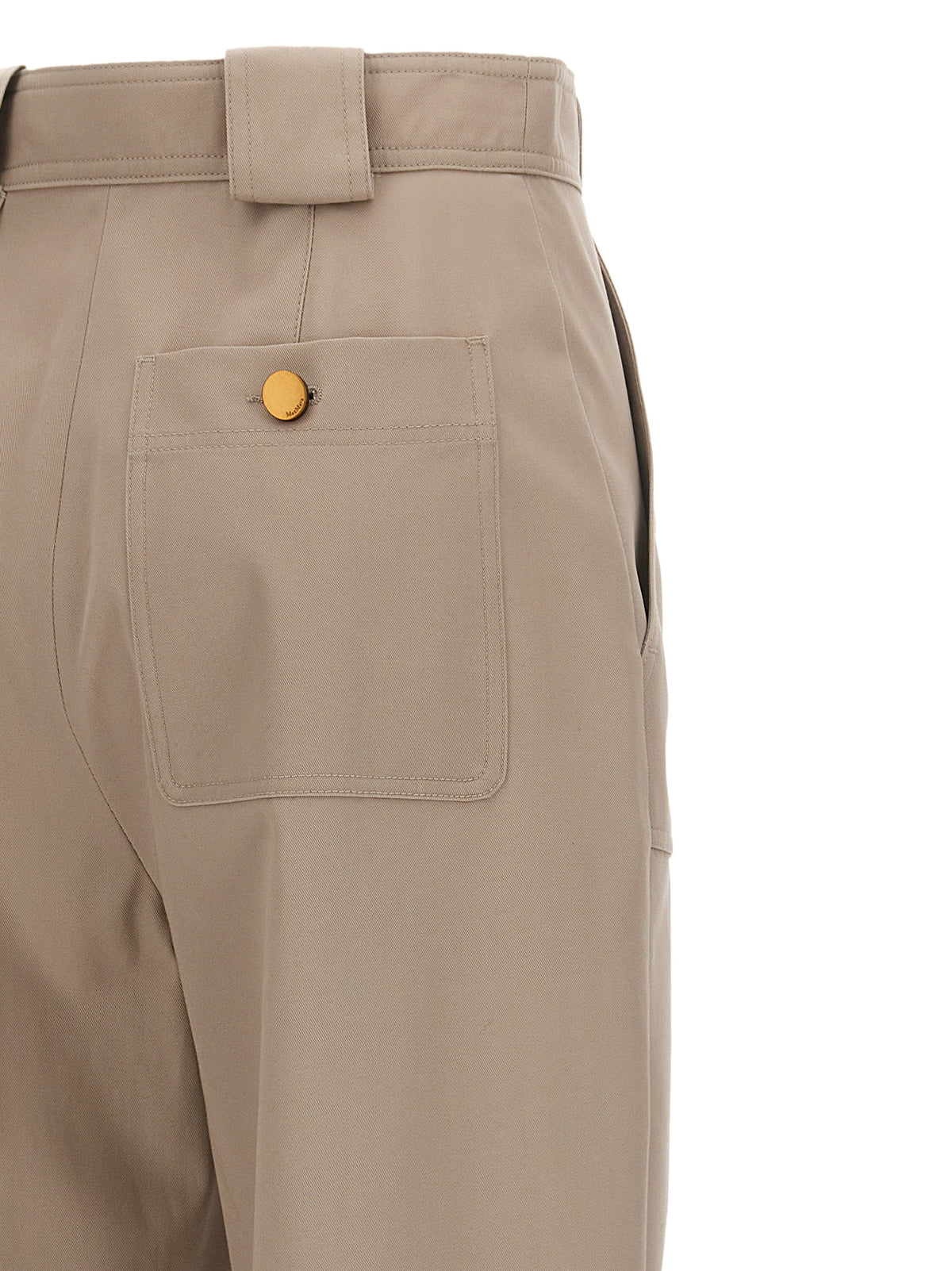 Max Mara ‘Palio’ Beige Cotton Casual Pants for Women