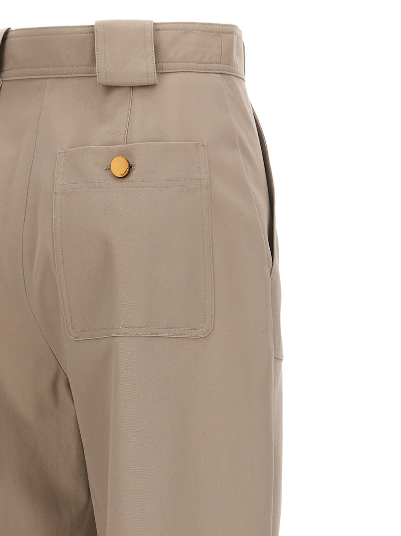 Max Mara Palio Beige Cotton Casual Pants for Women