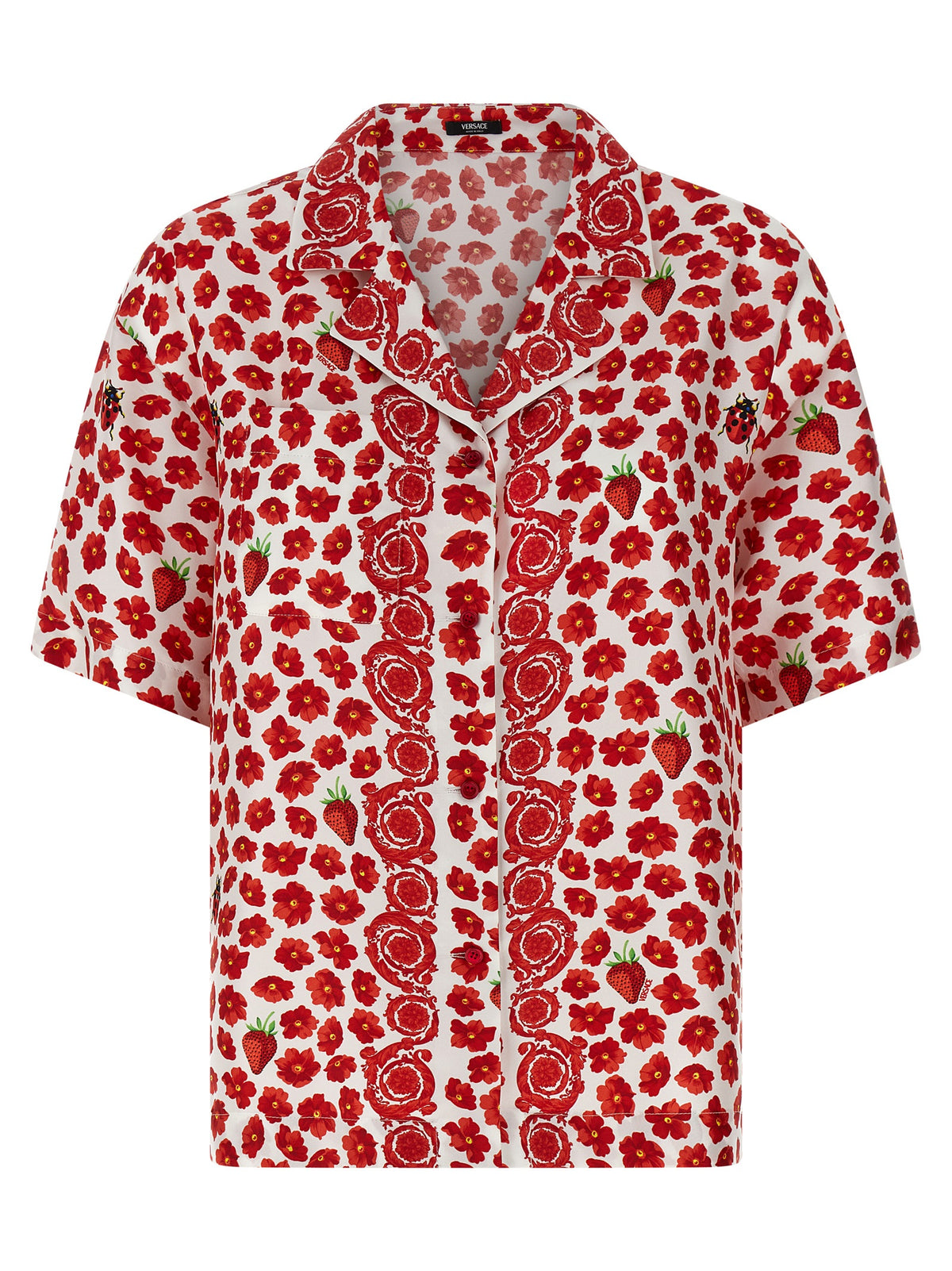 Versace Multicolor Silk Blouse - Strawberry Garden Print