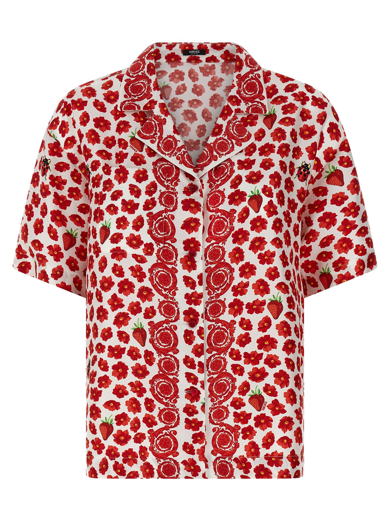 Versace Multicolor Silk Blouse - Strawberry Garden Print
