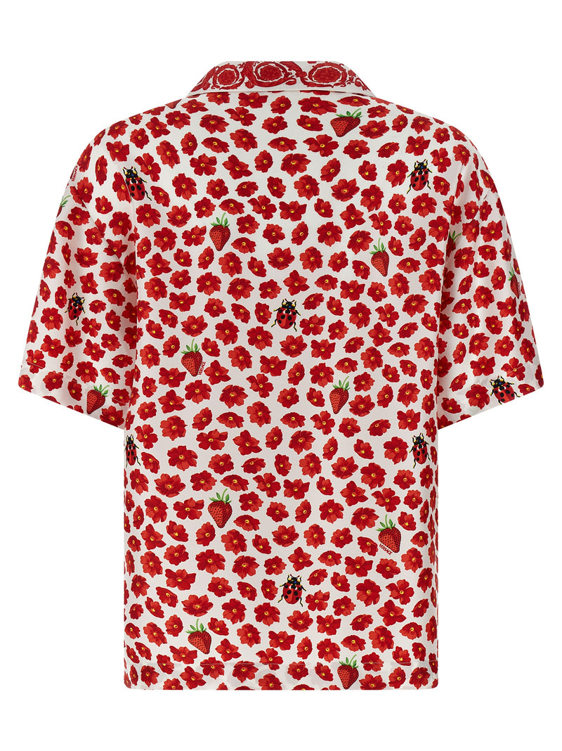 Versace Multicolor Silk Blouse - Strawberry Garden Print