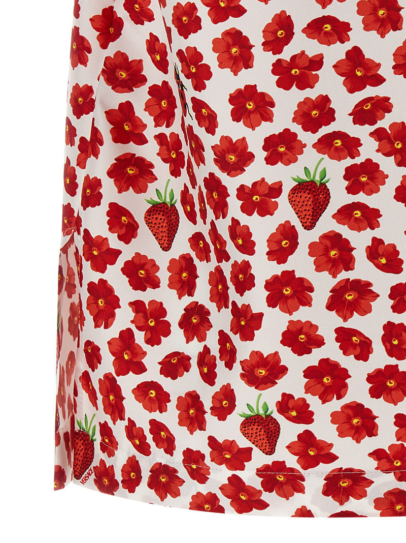Versace Multicolor Silk Blouse - Strawberry Garden Print
