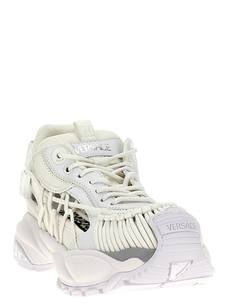 Baskets de sport Versace en cuir de veau blanc