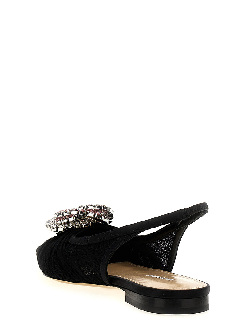 MACH & MACH Black Polyamide Ballet Flats