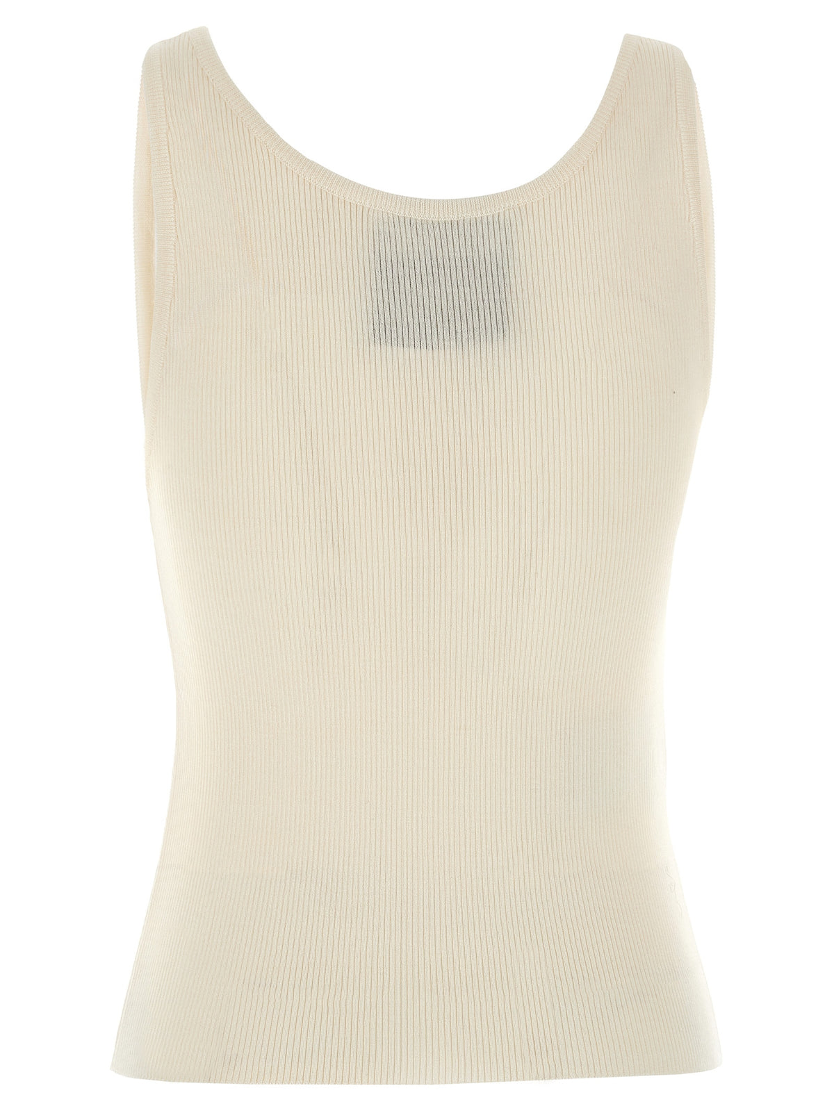 Moschino White Virgin Wool Sleeveles T-Shirt