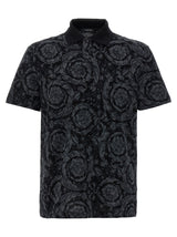 Versace Gray Cotton Polo Shirt