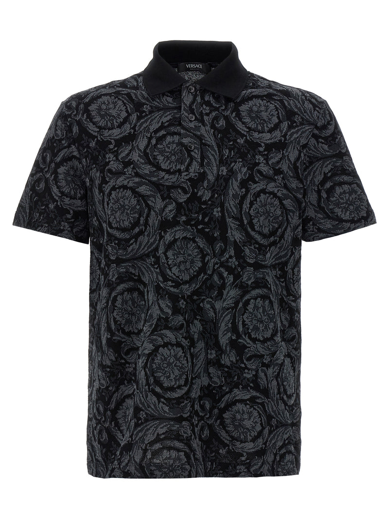 Versace Gray Cotton Polo Shirt - Timeless Elegance