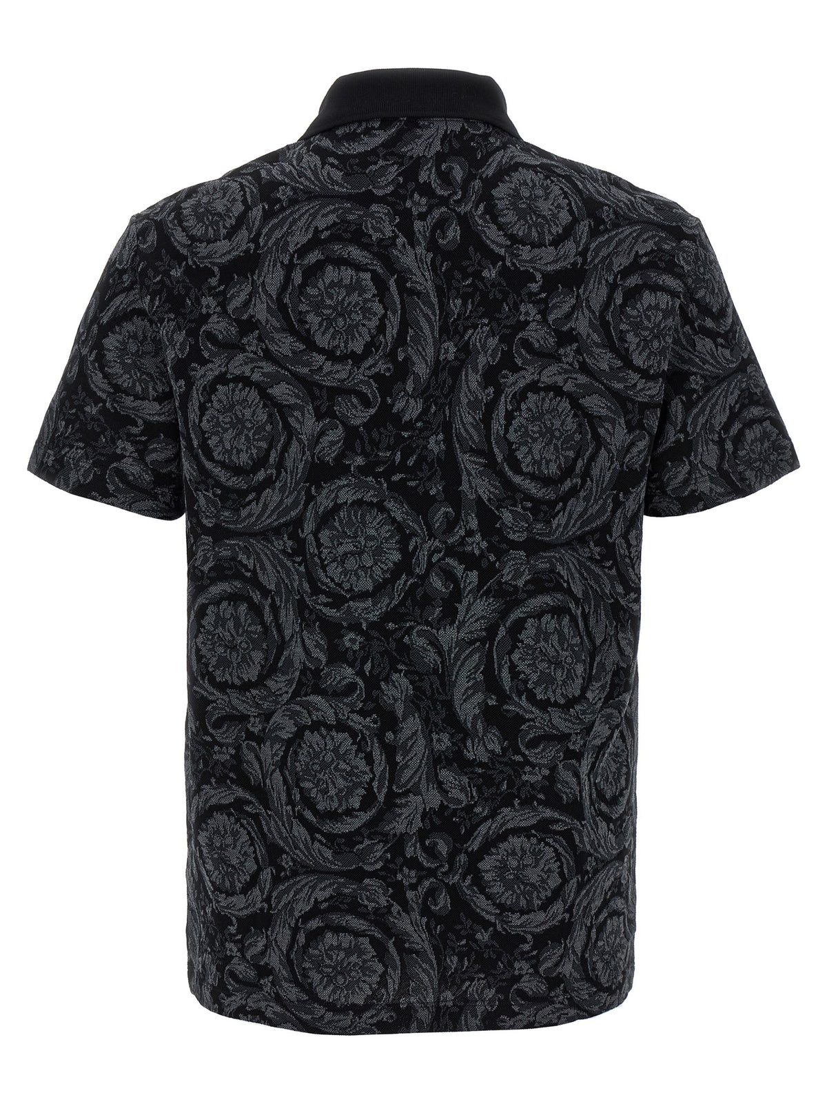 Versace Gray Cotton Polo Shirt