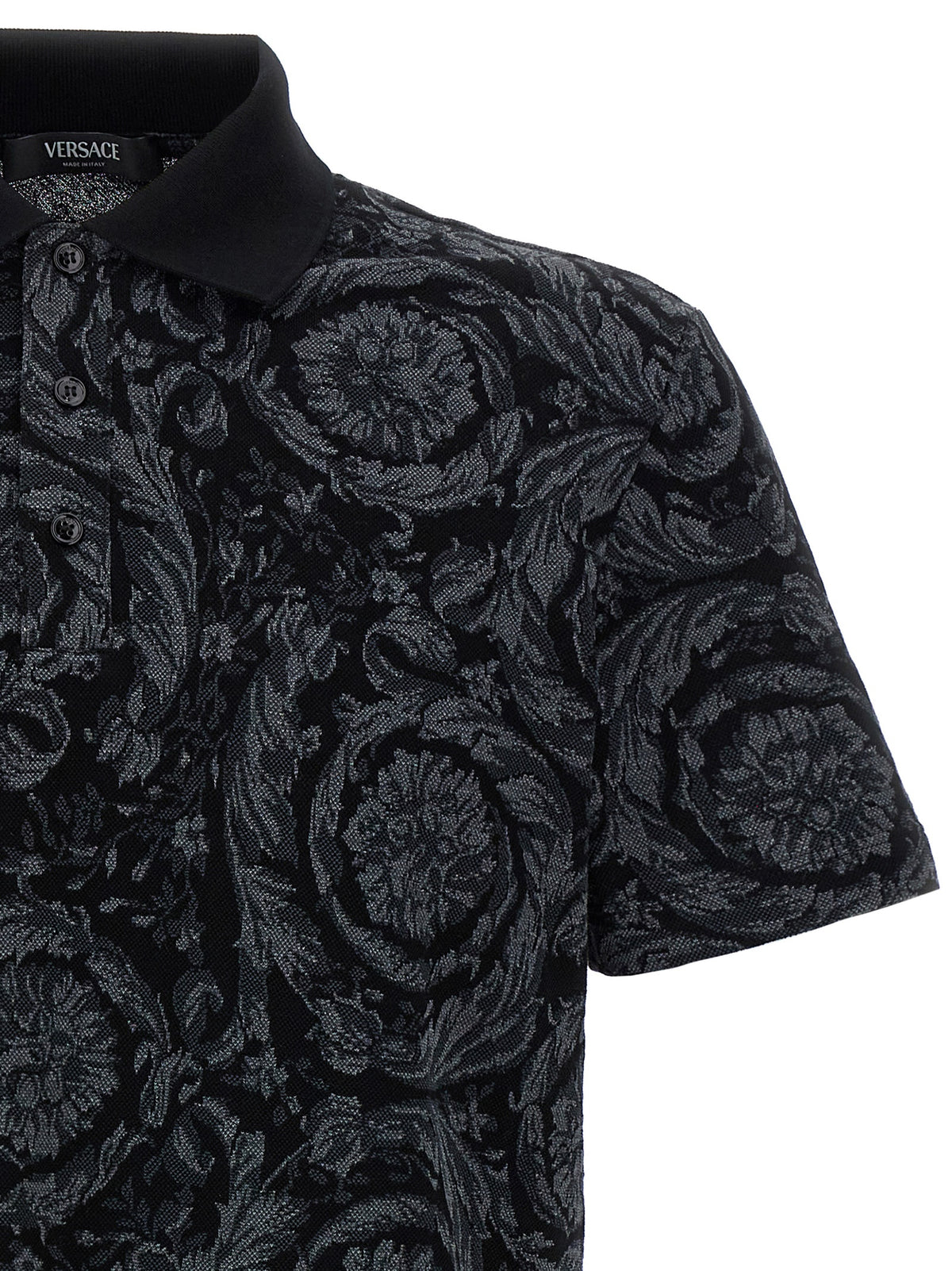 Versace Gray Cotton Polo Shirt