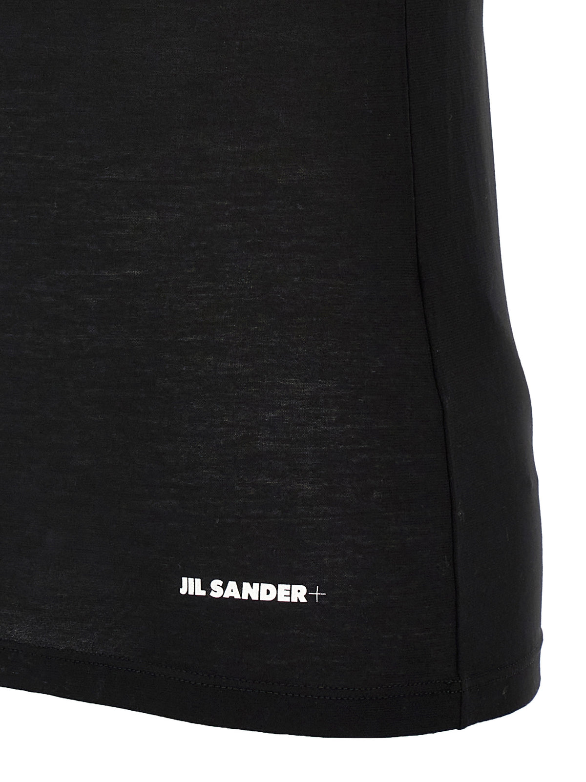 Jil Sander Black Cotton Sleeveless T-Shirt for Women