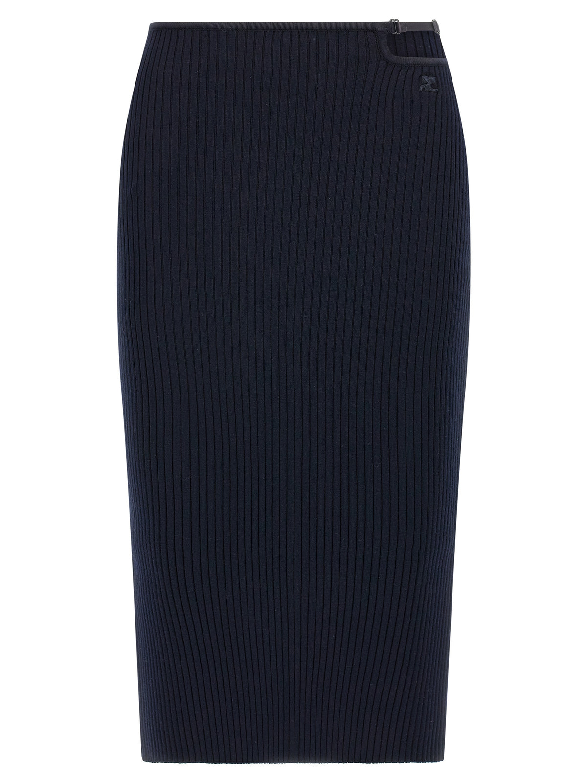 Courrèges Blue Viscose Midi Skirt