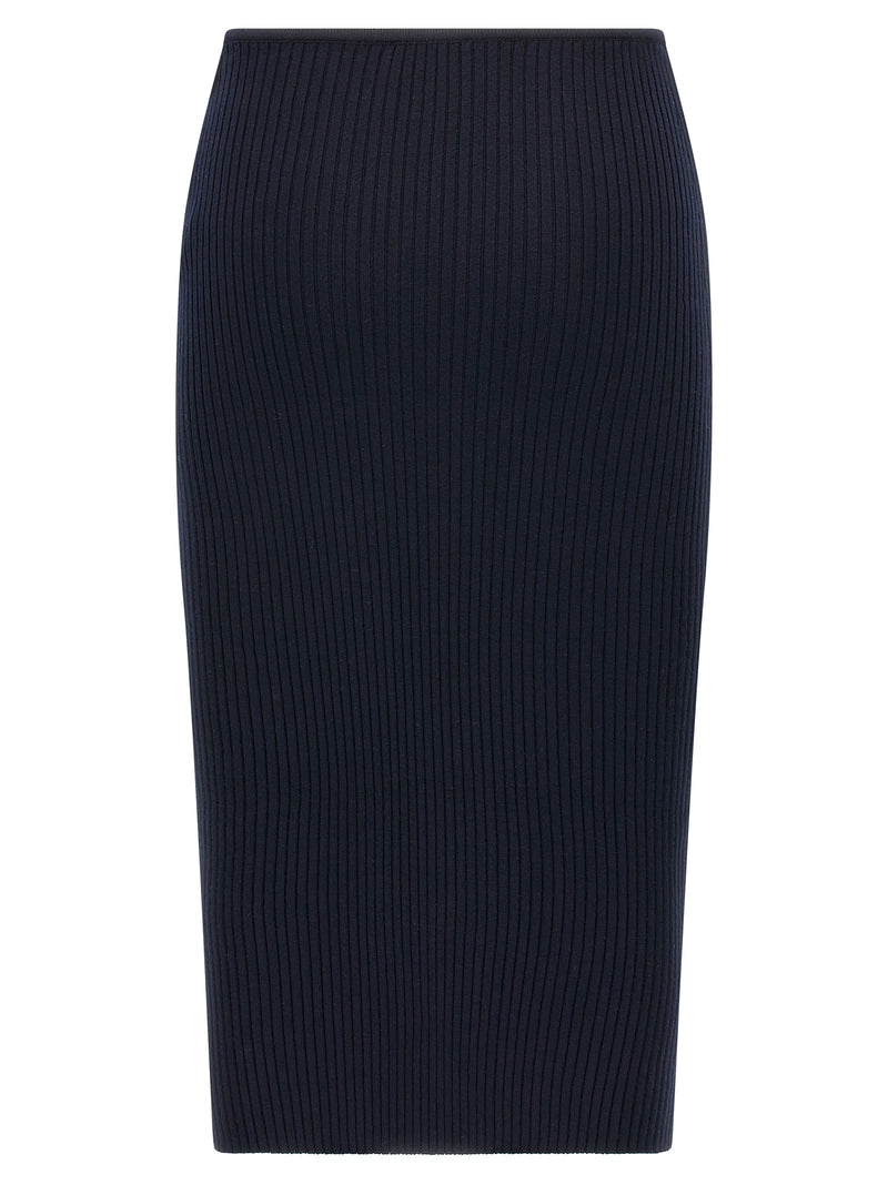 Courrèges Blue Viscose Midi Skirt