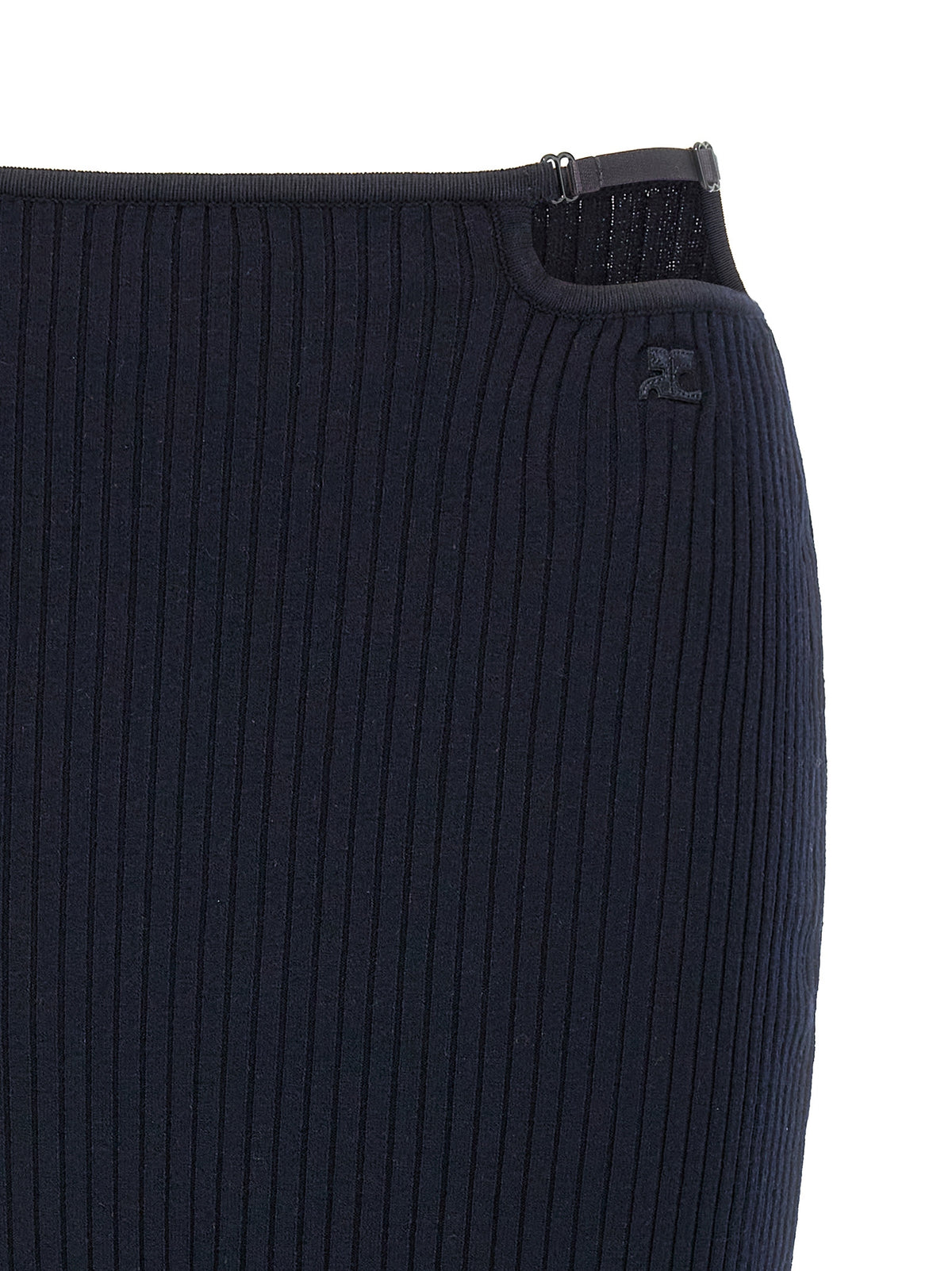 Courrèges Blue Viscose Midi Skirt