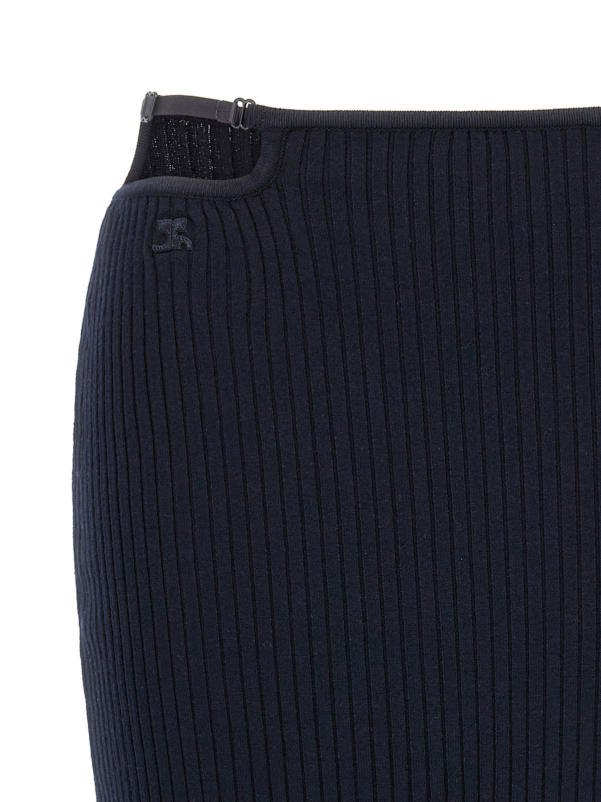Courrèges Blue Viscose Midi Skirt