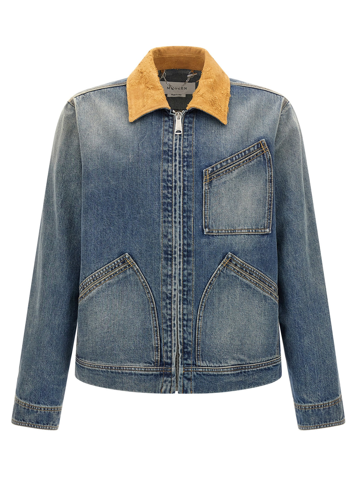 Alexander McQueen Blue Cotton Denim Jacket