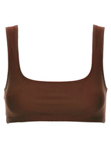 The Andamane Brown Polyamide Tank Tops