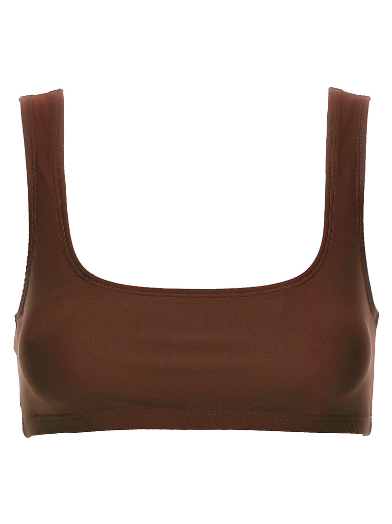 The Andamane Brown Polyamide Tank Tops