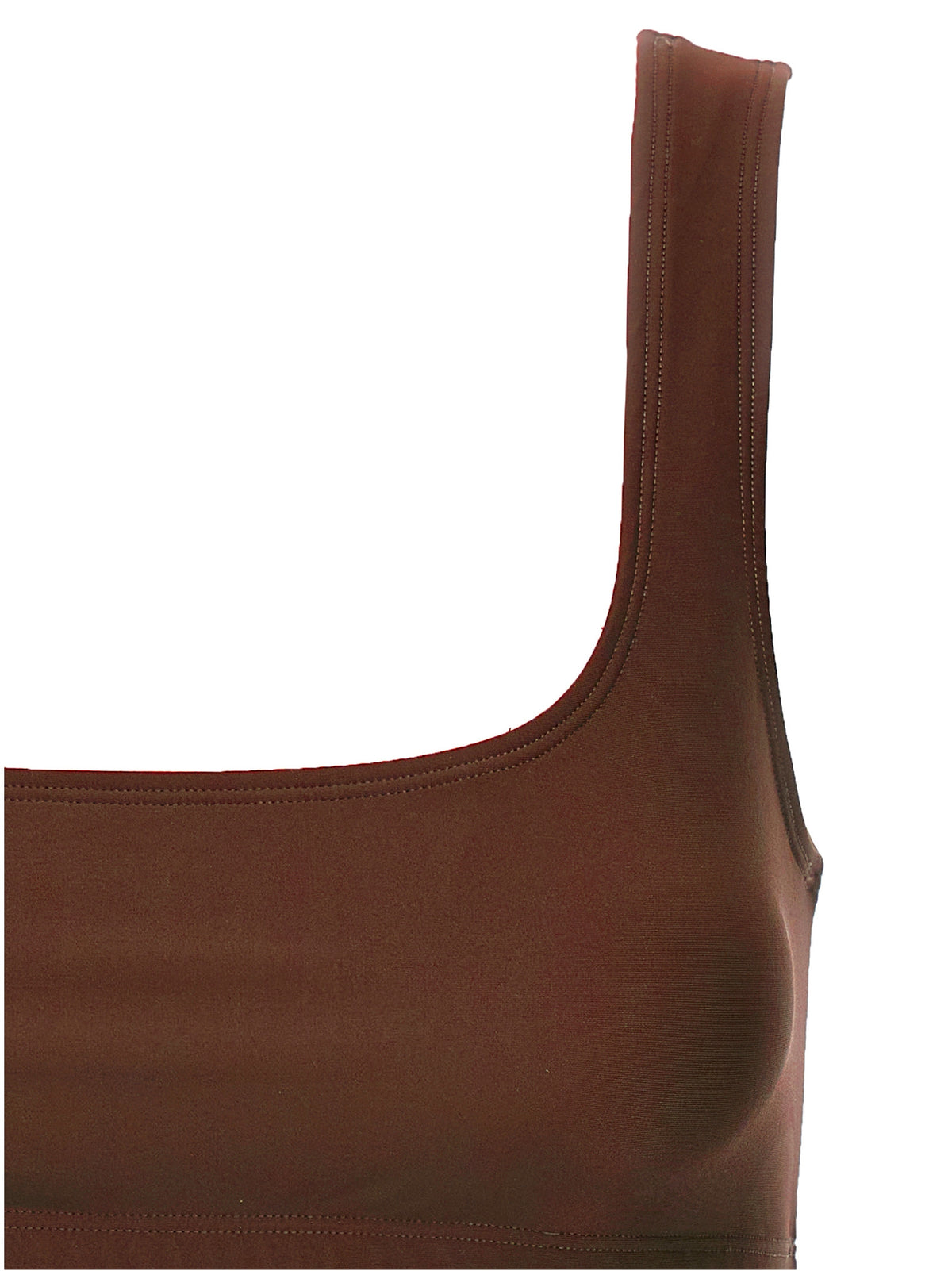 The Andamane Brown Polyamide Tank Tops