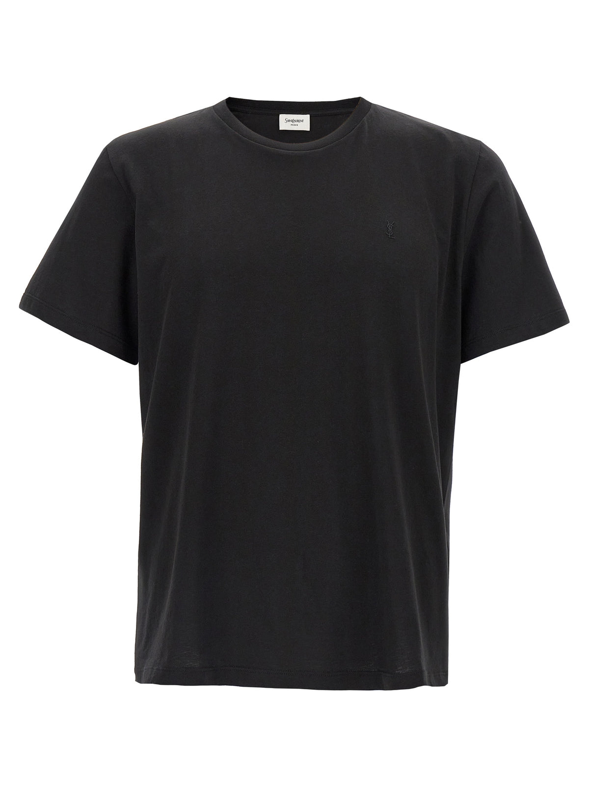 Saint Laurent Black Cotton T-Shirt - Classic Elegance