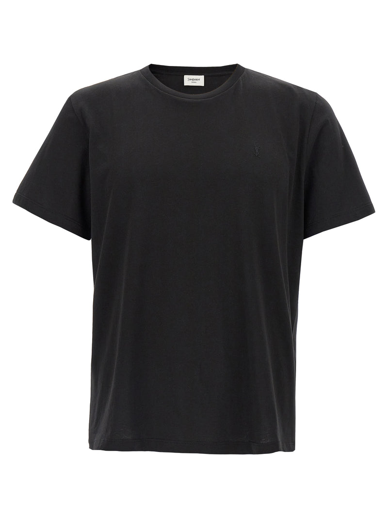 Saint Laurent Black Cotton T-Shirt - Classic Elegance