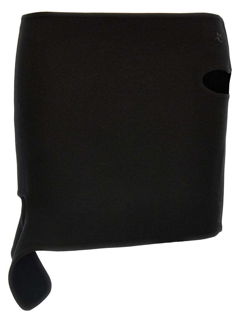 Courrèges Black Viscose Long Skirt