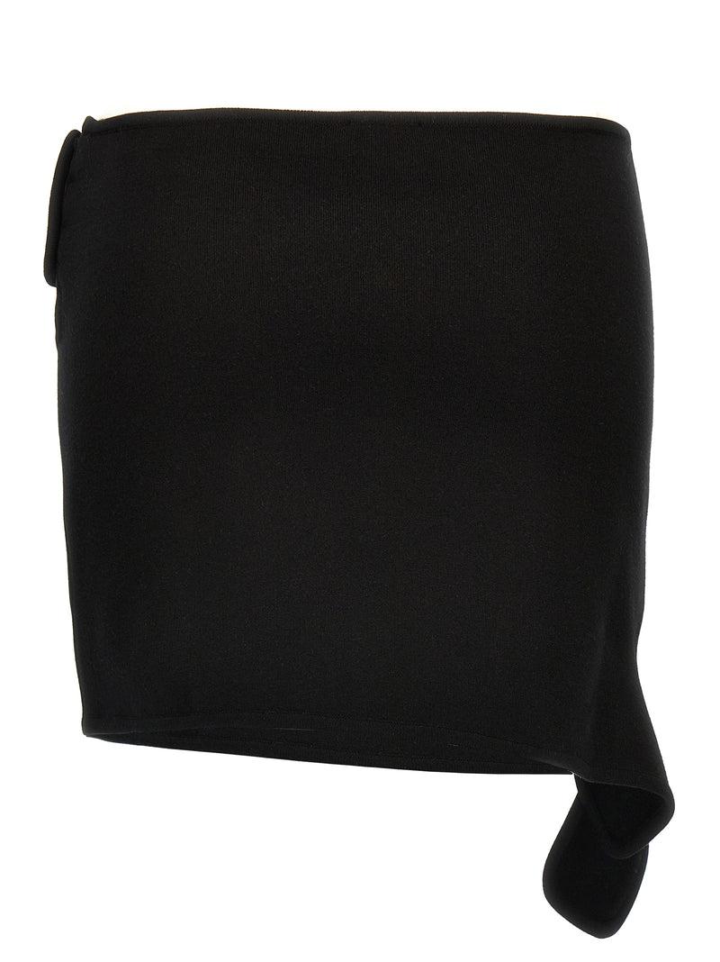 Courrèges Black Viscose Long Skirt