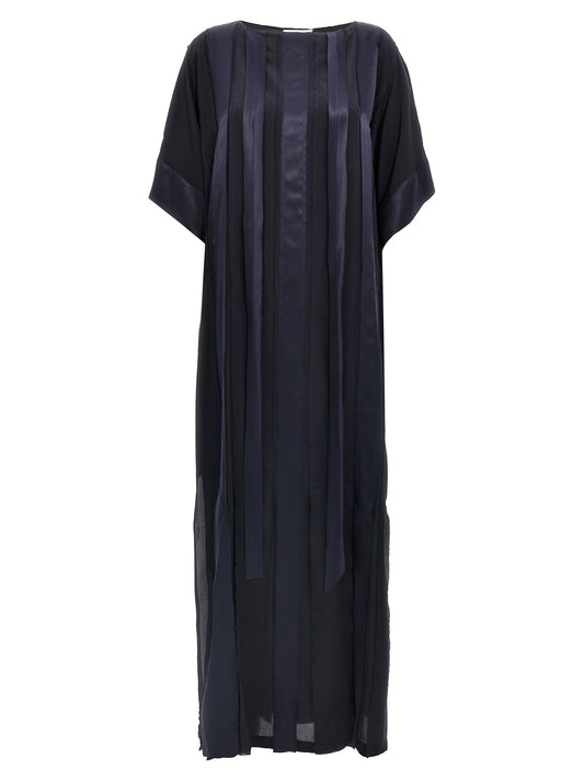 Robe longue DI.LA3 PARI' en soie bleue