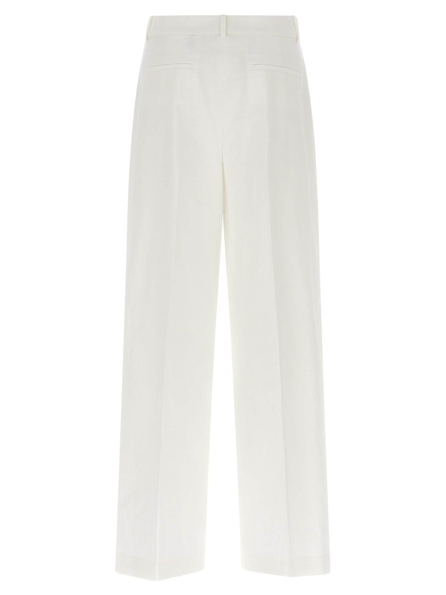 Theory White Linen Casual Pants