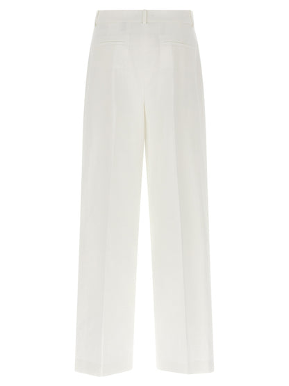 Theory White Linen Casual Pants