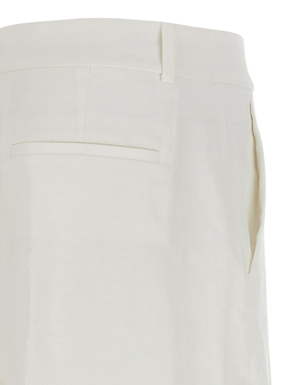 Theory White Linen Casual Pants