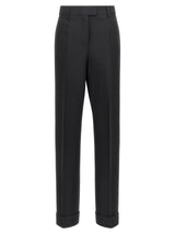 Ferragamo Black Viscose Dress Pants