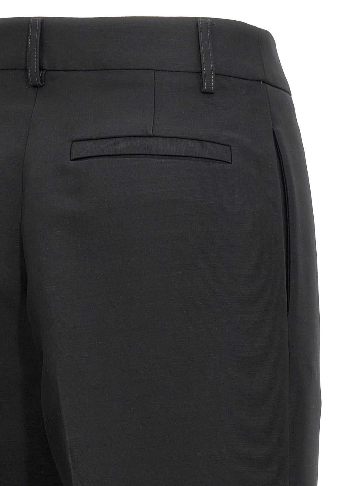 Ferragamo Black Viscose Dress Pants