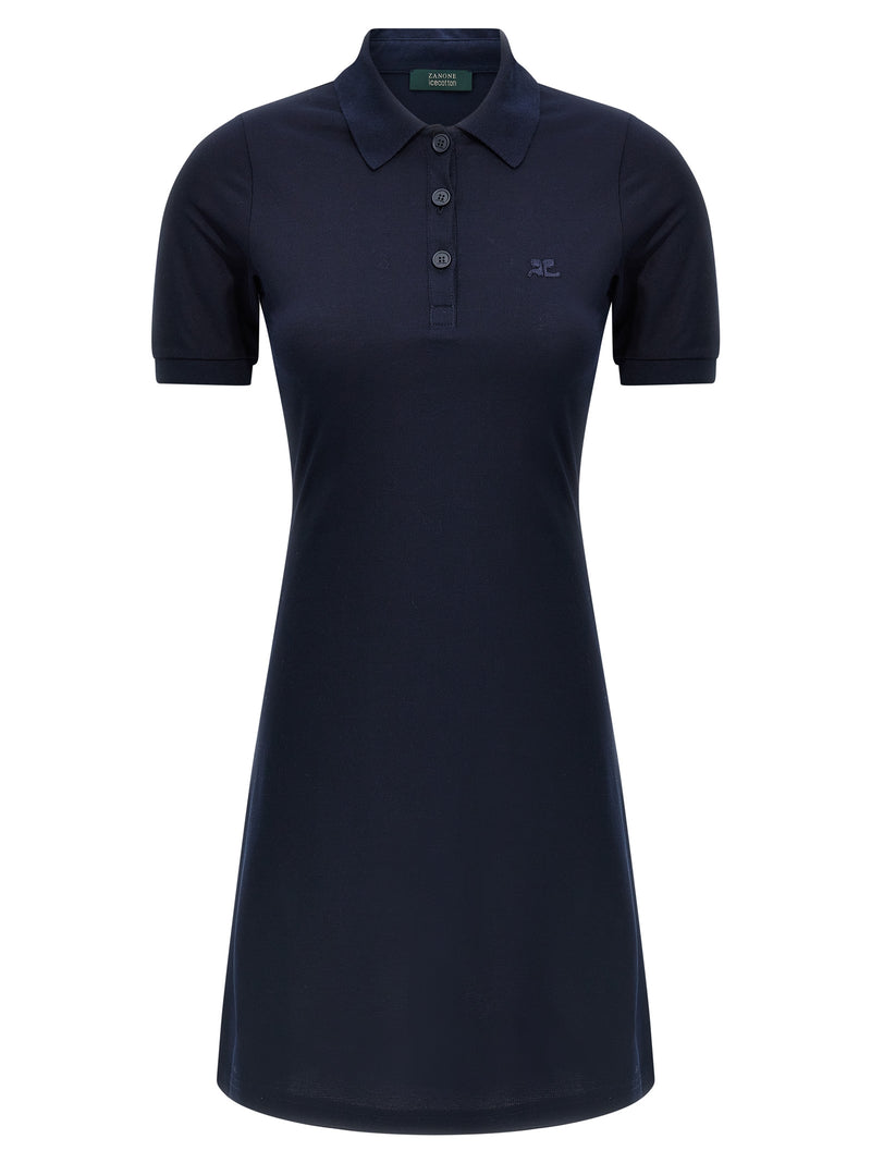 Courrèges Blue Cotton Short Dress
