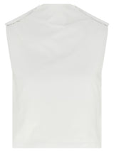 Armarium White Cotton Sleeveles T-Shirt