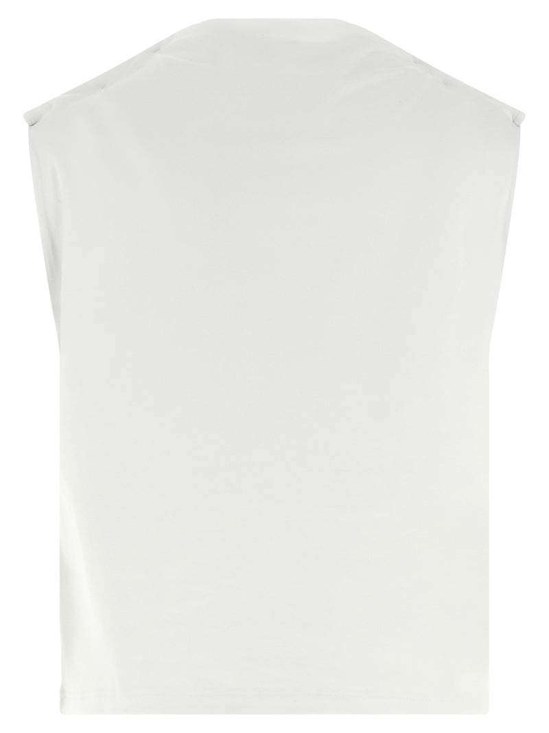 Armarium White Cotton Sleeveles T-Shirt