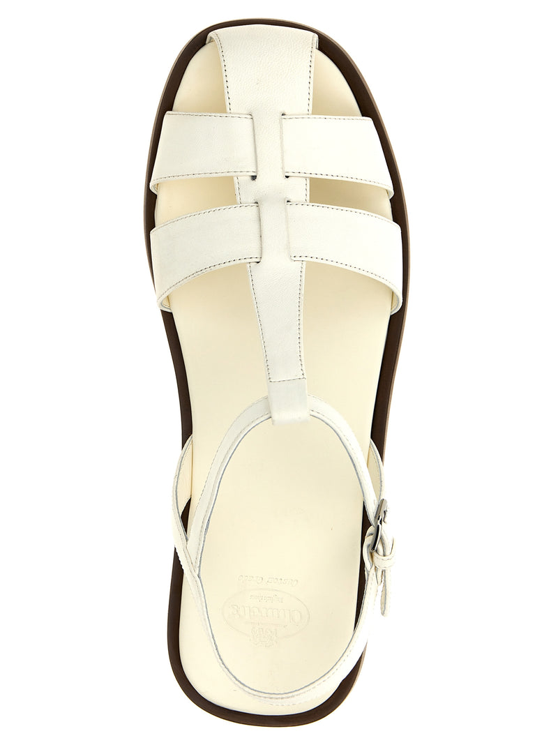 Sandales plates en cuir d'agneau blanc Church's