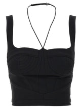 Nensi Dojaka Black Polyamide Tank Tops