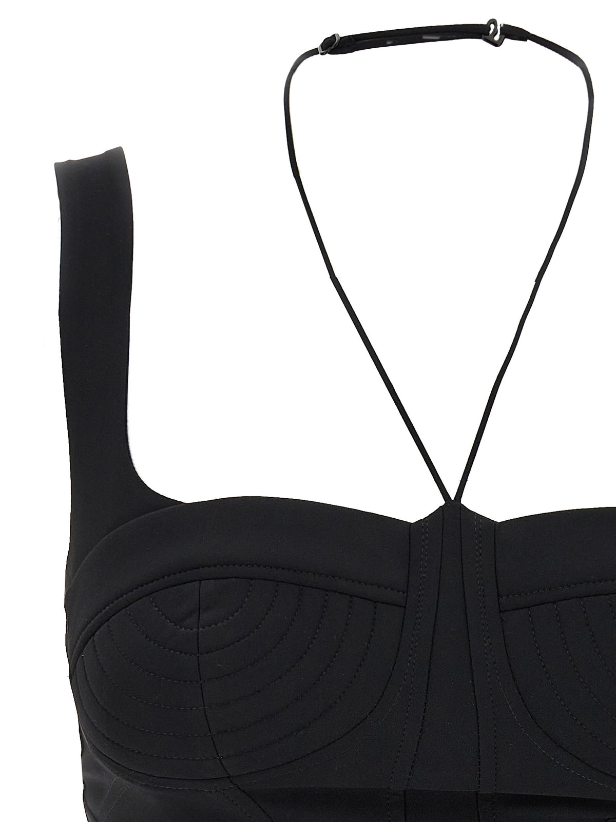 Nensi Dojaka Black Polyamide Tank Tops