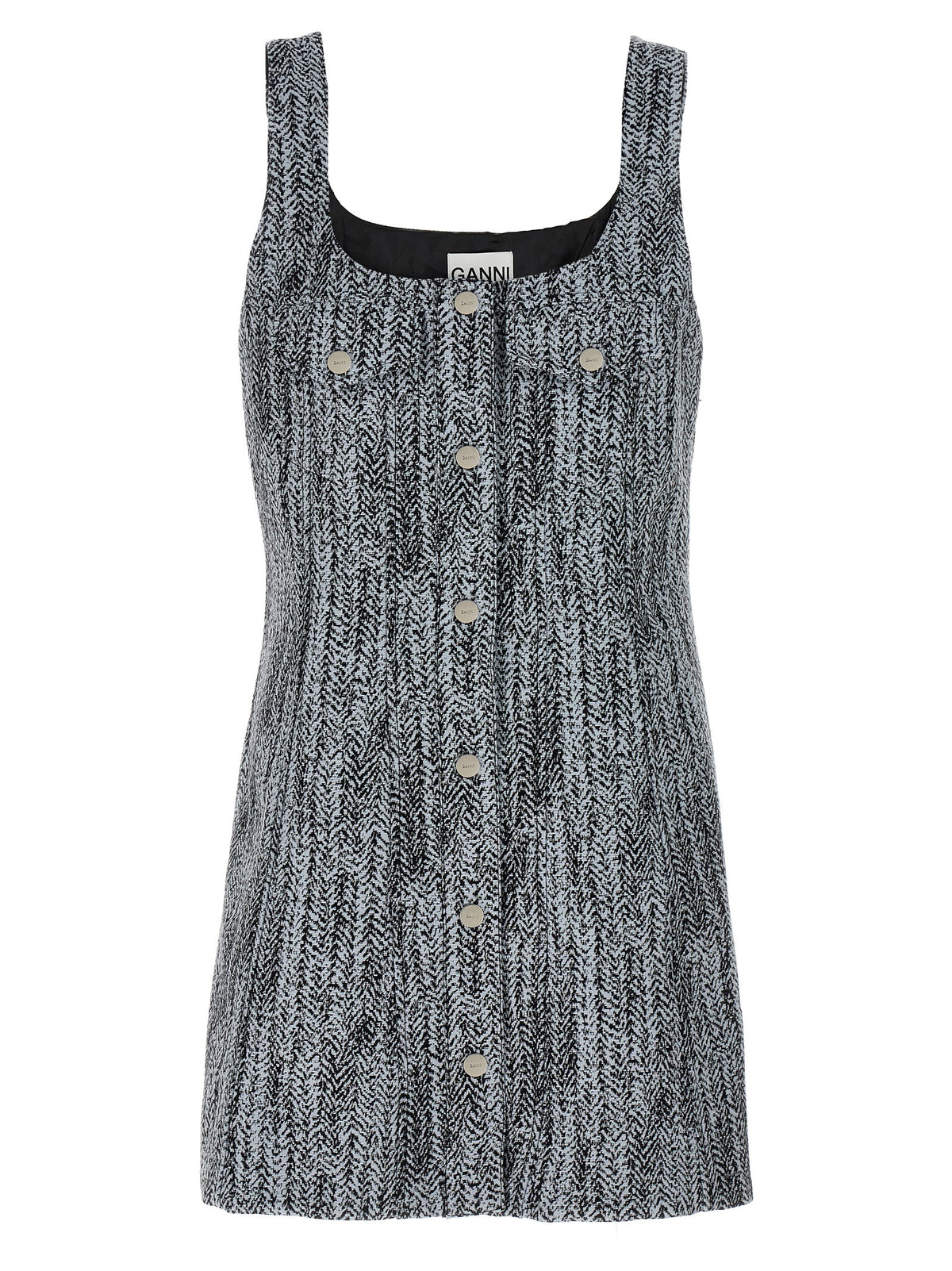 Ganni Multicolor Cotton Short Dress - Effortless Elegance