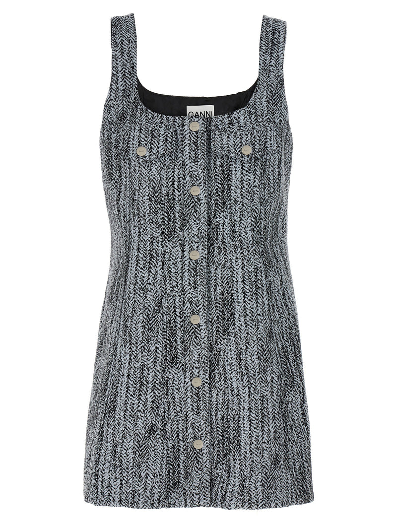 Ganni Multicolor Cotton Short Dress - Effortless Elegance