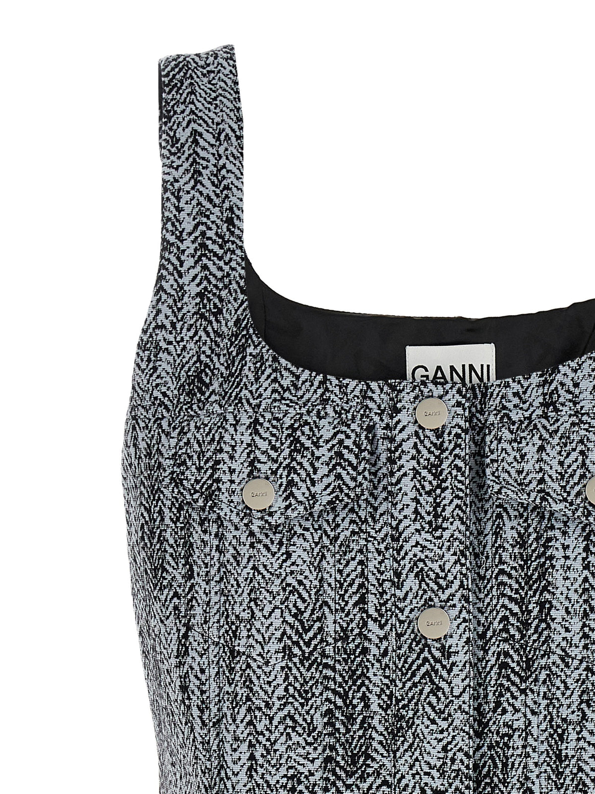 Ganni Multicolor Cotton Short Dress - Effortless Elegance