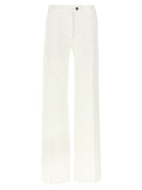 Ferragamo White Cotton Straight-Leg Jeans