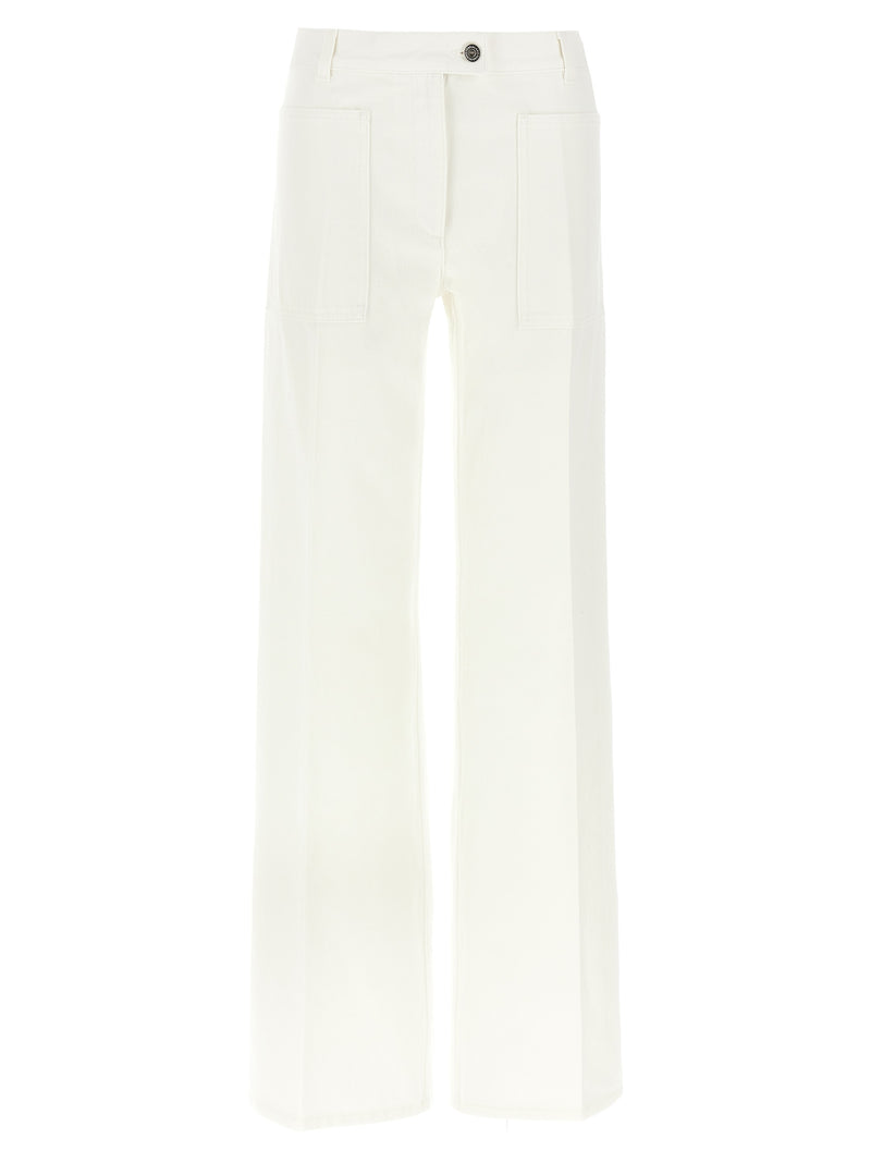 Ferragamo White Cotton Straight-Leg Jeans for Women