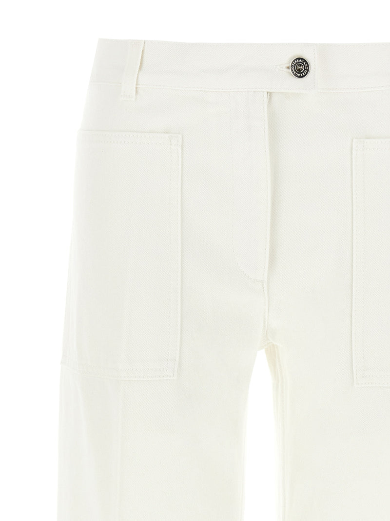 Ferragamo White Cotton Straight-Leg Jeans for Women