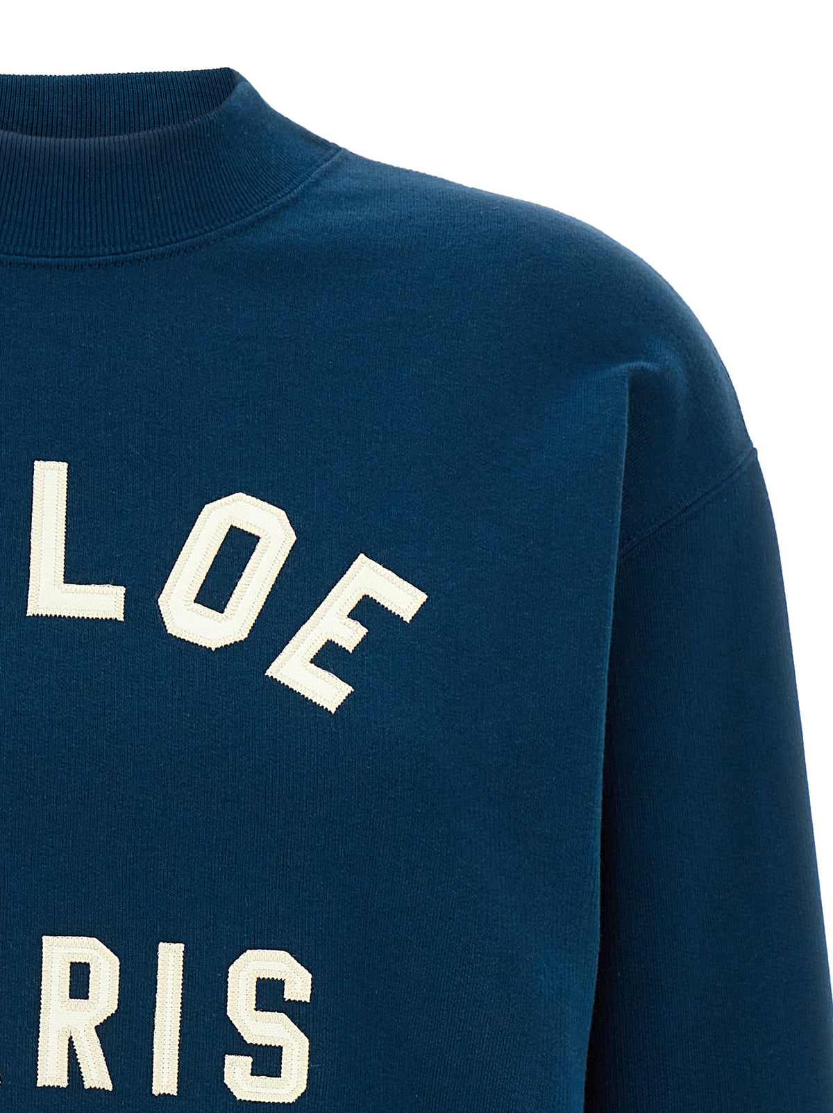 Chloé Blue Cotton Sweatshirt - Stylish Mock Neck Design