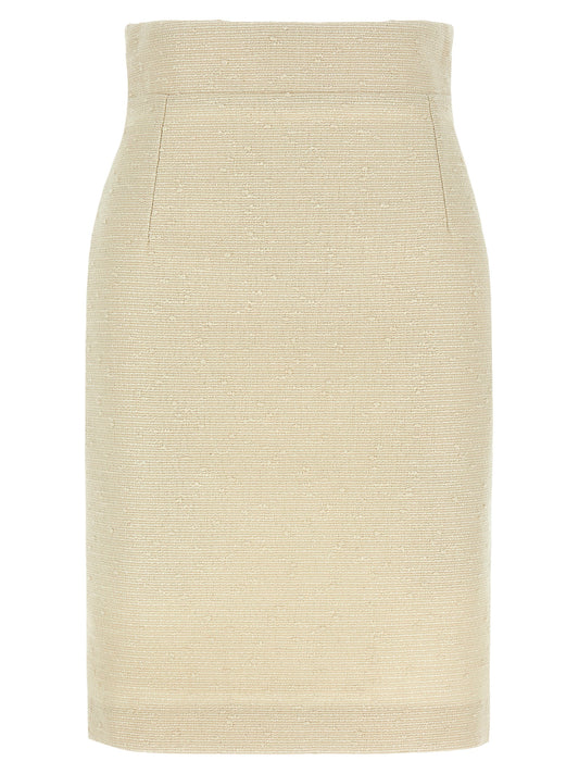 Jupe midi Tagliatore en coton beige