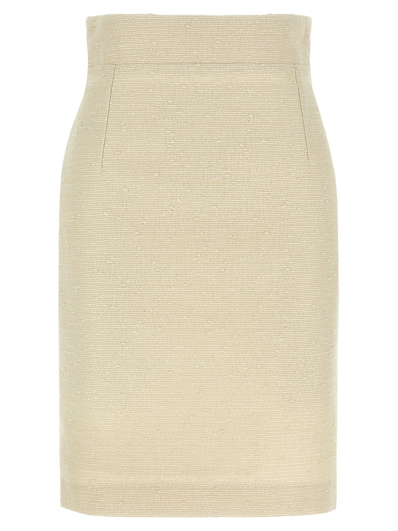 Jupe midi Tagliatore en coton beige